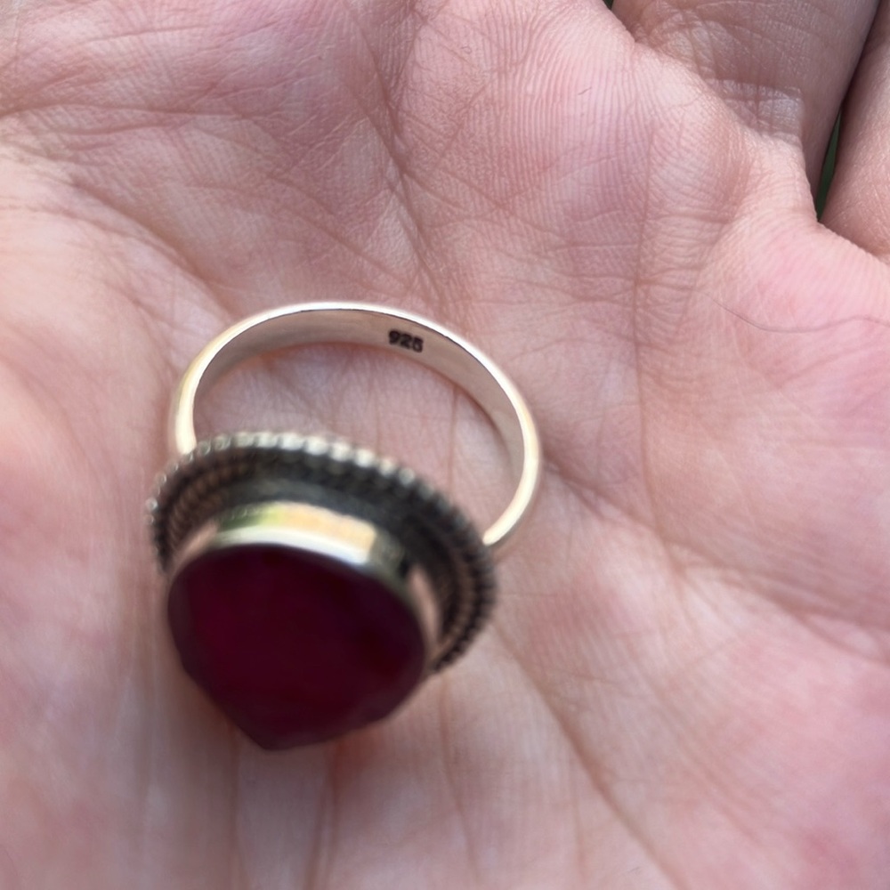 925 Ruby Crystal Ring - image 6